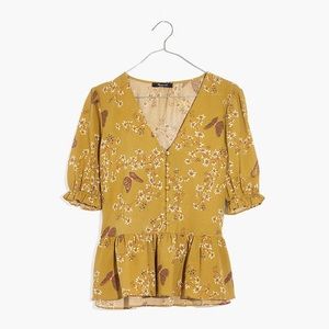 Madewell courtyard ruffle-hem peplum top